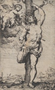 O Martírio de São Sebastião, com anjos coroando-o no canto superior esquerdo, ca. 1620-32... de Willem Panneels