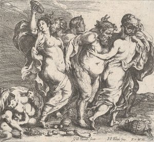 O bêbado Silenus, acompanhado por ninfas e sátiros, 1632.