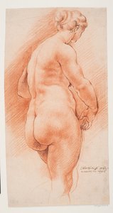 Mulher vista por trás, meio virada para a direita de Willem Panneels