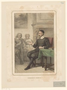 Leonardus Marius van der Goes dirige-se a um homem e a uma mulher
Leonardus Marius (título sobre o objecto)