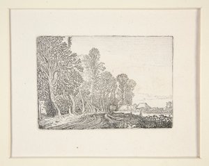 Estrada na orla da floresta, Placa 4 do Conjunto das Paisagens de Willem Pietersz. Buytewech
