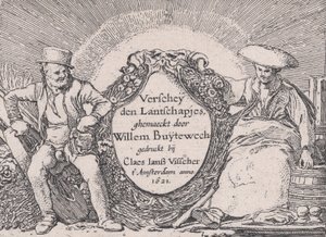 Página de título, de Verscheyden Landtschapjes Various Little Landscapes, Plate 1, ca. 1616, de Willem Pietersz. Buytewech