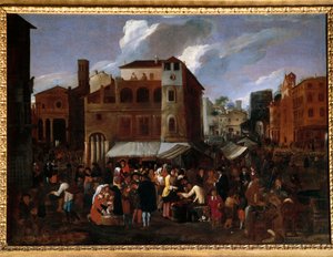 Cena do mercado (óleo sobre tela) de Willem Reuter