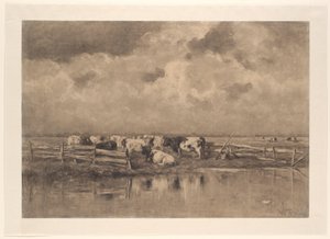 Dobra de leite no Schie de Willem Roelofs (I) (signed by artist)