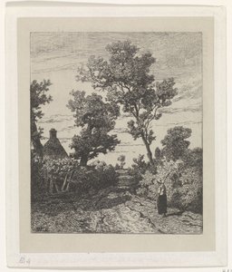 Agricultor em uma estrada rural de Willem Roelofs (I)