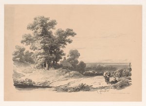 Paisagem com duas mulheres de Willem Roelofs (I)