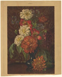 Vaso com dahlias