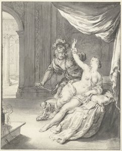 Tarquínio ameaça Lucrécia de Willem Van Mieris
