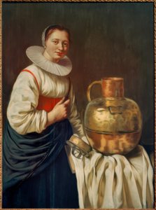 Uma mulher com um pote de cobre de Willem Van Odekercken