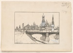 Vista do Kremlin em Moscou de Ludwig Willem Reymert Wenckebach
