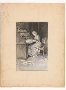 Mulher escritora de Ludwig Willem Reymert Wenckebach