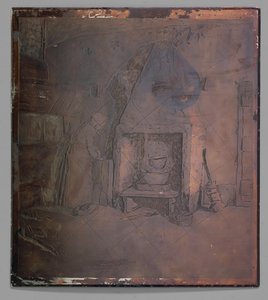Interior com uma mulher junto à lareira de Willem Witsen (possibly)
