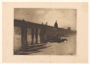 Vista da Charing Cross Bridge em Londres de Willem Witsen (signed by artist)