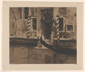 Gôndola no Grand Canal em Veneza Casa Patrícia em Veneza (título no objeto)