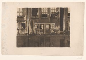Casas no Oudezijds Achterburgwal em Amesterdão de Willem Witsen (signed by artist)