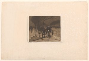 Carruagens em espera no aterro de Victoria em Londres de Willem Witsen (signed by artist)