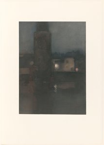 A Montelbaanstoren em Amesterdão à noite de Willem Arnoldus Witsen