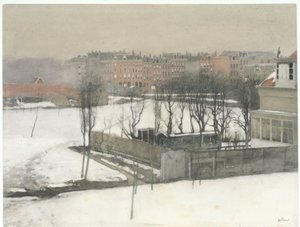 Vista do Oosterpark na neve de Willem Arnoldus Witsen