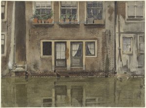 Casas em um canal em Amsterdã de Willem Arnoldus Witsen