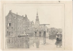 Arquitetura da cidade com o Montelbaanstoren de Willem Arnoldus Witsen