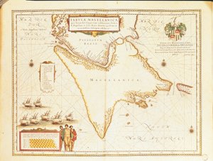 Estreito de Magalhães, do Theatrum Orbis Terrarum, de Willem e Joan Blaeu de Willem and Joan  Blaeu