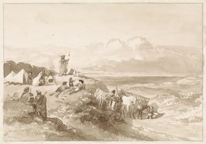 Bivouac numa paisagem montanhosa
