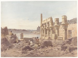Vista das ruínas do templo em Philae perto de Aswan