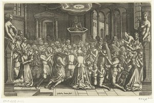 Obrigado pelo alívio de Leiden, 1574 Leiden durante o cerco e alívio, 1574 (título da série) de Willem de Haen