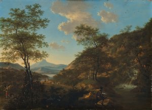 Paisagem italiana com desenhista