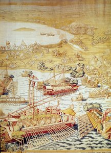 Conquista de Túnis pelo imperador Carlos V: a sede de Golette em 1535. Detalhe de uma tapeçaria de Willem de Pannemaker (ativo por volta de 1535-1554) 1554 Alcazar de Sevilha