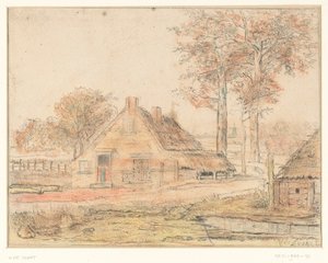 Fazenda em uma paisagem de Willem de Zwart