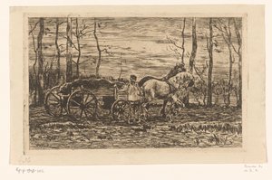 Vagão com talhadia puxado por dois cavalos Carrinho esticado com talhadia (título original) de Willem de Zwart