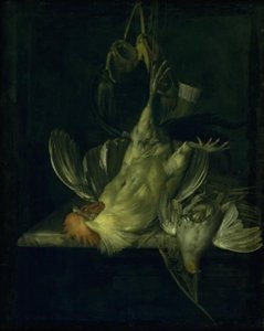 Um galo branco morto de Willem van Aelst