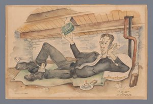 Auto-retrato escondido de Willem van Beek (signed by artist)