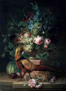 Natureza Morta com Flores e um Faisão (óleo sobre tela)