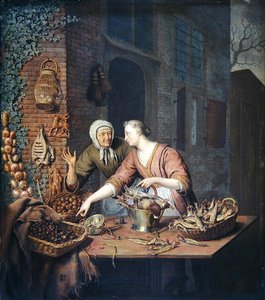 The Market Stall, c.1730 (óleo sobre painel)
