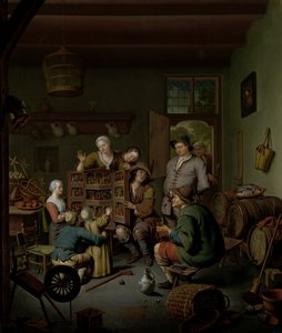 O show Raree (&39;t Fraay Curieus) de Willem Van Mieris