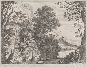 paisagem da floresta Paisagens italianas (título da série) de Willem van Nieulandt (II)