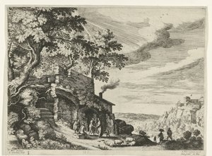 Pastores perto de uma ruína
Paisagens italianas (título da série) de Willem van Nieulandt (II)