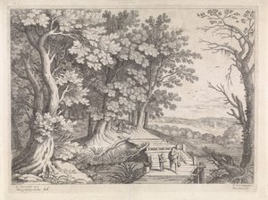 Paisagem com Abraão e Isaac Paisagens italianas (título da série) de Willem van Nieulandt (II)