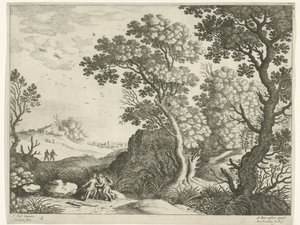 Paisagem com Diana e uma ninfa
Paisagens italianas (título da série) de Willem van Nieulandt (II)