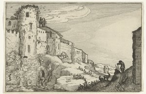 Paisagem com ruínas romanas
Ruínas romanas e paisagens costeiras (série 1) (título da série) de Willem van Nieulandt (II)