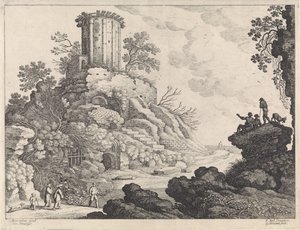 Paisagem com as ruínas de um templo