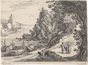 Paisagem com a expulsão de Hagar e Ishmael
Paisagens italianas (título da série) de Willem van Nieulandt (II)