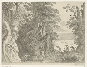 Paisagem com um assalto à mão armada de Willem van Nieulandt (II)