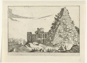 Pirâmide de Gaio Cestius
Ruínas romanas (série 2) (título da série) de Willem van Nieulandt (II)