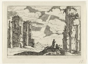 Ruína das Termas de Caracalla Ruínas romanas (série 2) (título da série) de Willem van Nieulandt (II)