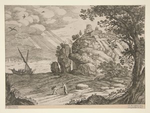 paisagens italianas; um dos 30 pratos de Willem van Nieulandt II