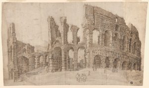 Ruínas do Coliseu em Roma de Willem van Nieuwlandt II