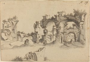 As Termas de Caracalla, Roma de Willem van Nieuwlandt II